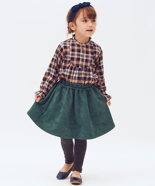 RUGGEDWORKS(ラゲッドワークス)の「スタンドフリルブラウス(シャツ/ブラウス・キッズ・オフホワイト/ブラウン・90/100/110/120/130/140/150)」の4枚目の写真