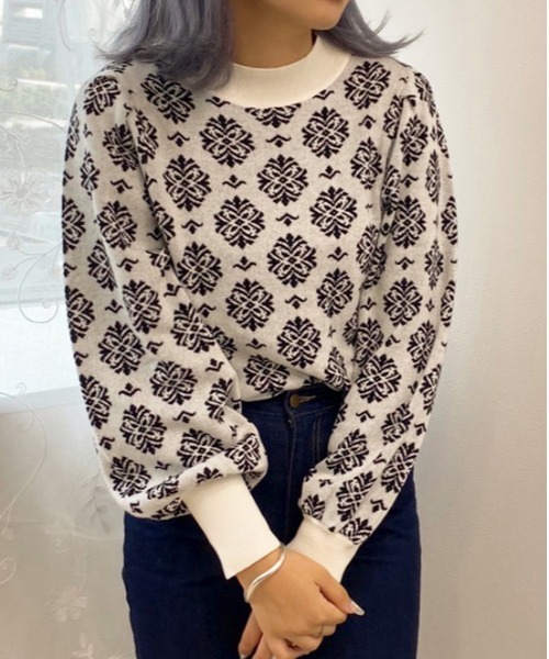 apres jour(アプレジュール)の「ジャガード柄ニット【ZOZOTOWN限定アイテム】(ニット/セーター・レディース・アイボリー/ブラック/モカ・フリー)」の8枚目の写真