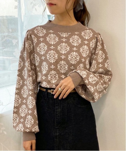 apres jour(アプレジュール)の「ジャガード柄ニット【ZOZOTOWN限定アイテム】(ニット/セーター・レディース・アイボリー/ブラック/モカ・フリー)」の13枚目の写真