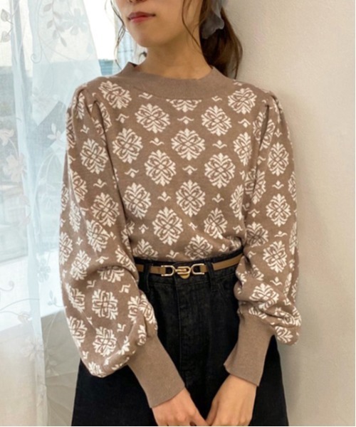 apres jour(アプレジュール)の「ジャガード柄ニット【ZOZOTOWN限定アイテム】(ニット/セーター・レディース・アイボリー/ブラック/モカ・フリー)」の12枚目の写真