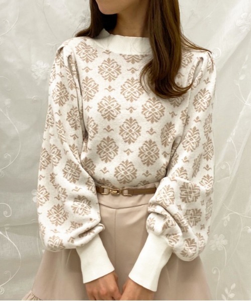 apres jour(アプレジュール)の「ジャガード柄ニット【ZOZOTOWN限定アイテム】(ニット/セーター・レディース・アイボリー/ブラック/モカ・フリー)」の16枚目の写真