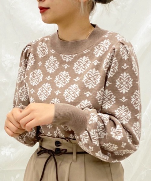 apres jour(アプレジュール)の「ジャガード柄ニット【ZOZOTOWN限定アイテム】(ニット/セーター・レディース・アイボリー/ブラック/モカ・フリー)」の22枚目の写真