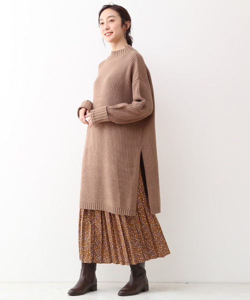 セール 福田麻琴さんオススメ Claire メルローズ Melrose クレール のファッション Claire メルローズ ワンピース ドレス タック編みハイネックワンピース ワンピース Melrose