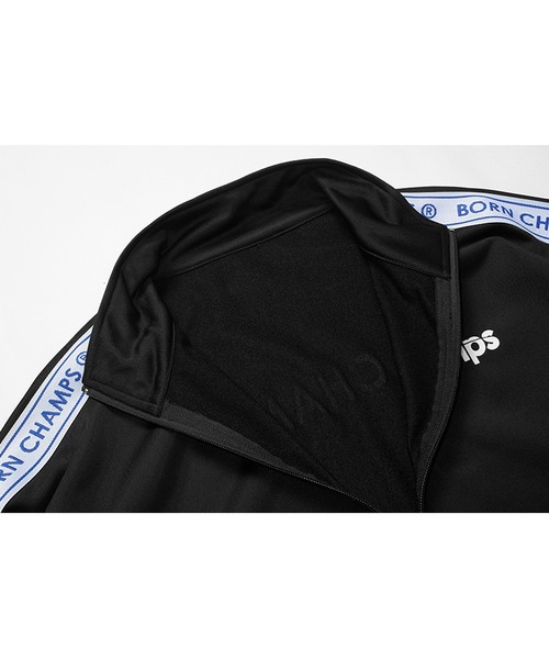 BORN CHAMPS（ボーンチャンプス）の「【BORN CHAMPS/ボーン チャンプス】BC LOGO TRACK TOP/韓国ブランド ワンポイントロゴ ライン柄  トラックジャケット（ジャージ）（ジャージ・レディース・ブラック/アイボリー・M/L）」の4枚目の写真