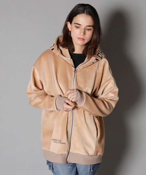 JACKROSE（ジャックローズ）の「JE-マイクロスウェード.ロゴ・ZIPパーカー（パーカー・メンズ・ホワイト/ブラック/ベージュ・M/L）」の18枚目の写真