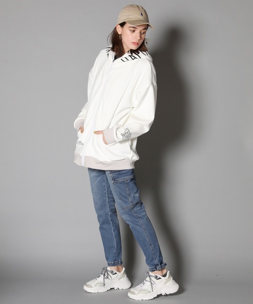 JACKROSE（ジャックローズ）の「JE-マイクロスウェード.ロゴ・ZIPパーカー（パーカー・メンズ・ホワイト/ブラック/ベージュ・M/L）」の14枚目の写真