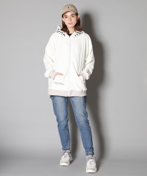 JACKROSE（ジャックローズ）の「JE-マイクロスウェード.ロゴ・ZIPパーカー（パーカー・メンズ・ホワイト/ブラック/ベージュ・M/L）」の10枚目の写真