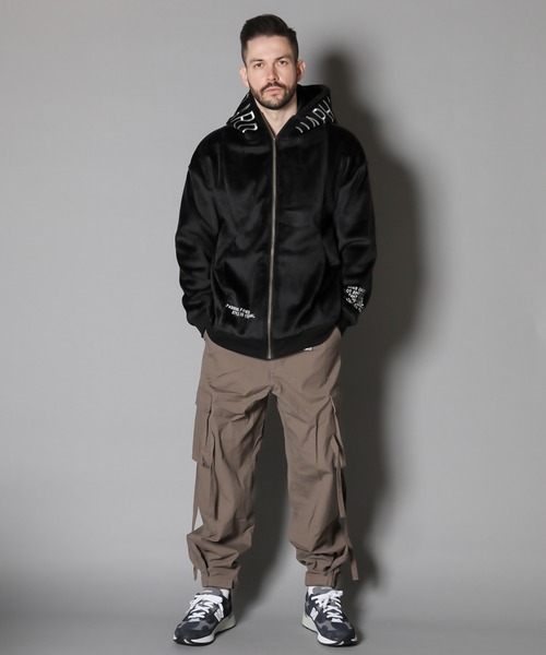 JACKROSE（ジャックローズ）の「JE-マイクロスウェード.ロゴ・ZIPパーカー（パーカー・メンズ・ホワイト/ブラック/ベージュ・M/L）」の11枚目の写真