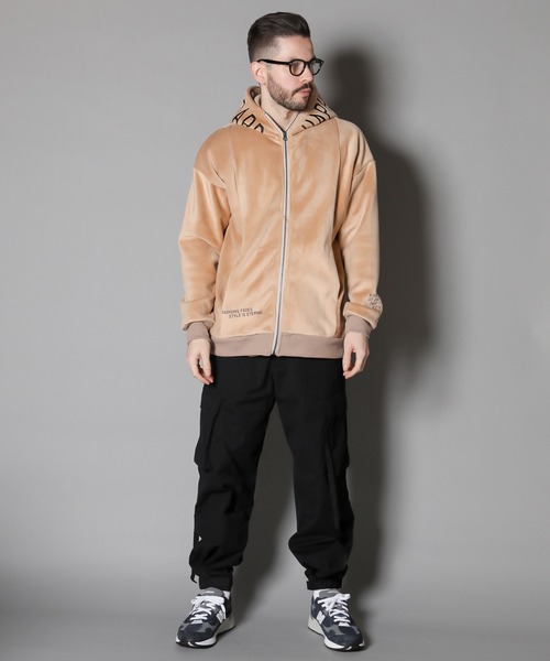 JACKROSE（ジャックローズ）の「JE-マイクロスウェード.ロゴ・ZIPパーカー（パーカー・メンズ・ホワイト/ブラック/ベージュ・M/L）」の16枚目の写真