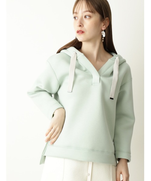 トップスコクーンフーディ パーカー ダンボールパーカー ボンディングパーカー パーカー Jillstuart ジルスチュアート のファッション