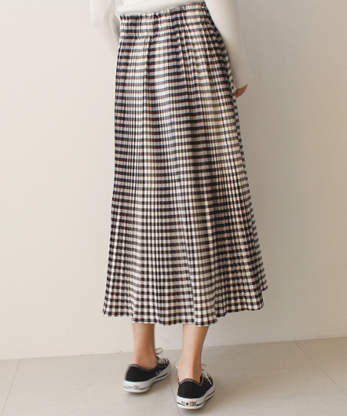 MODE ROBE（モードローブ）の「プリーツフレアスカート（スカート・レディース・アイボリー/パープル/チェック・FREE）」の8枚目の写真