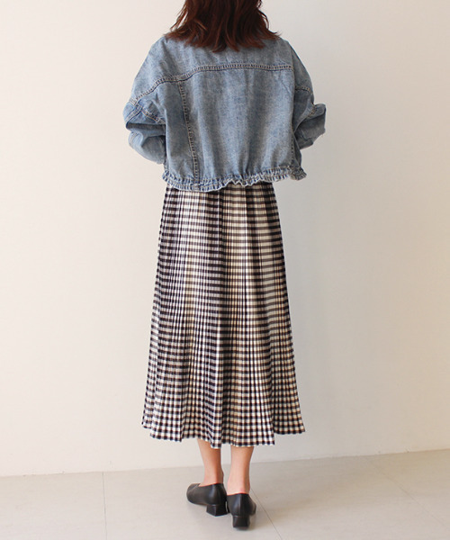 MODE ROBE（モードローブ）の「プリーツフレアスカート（スカート・レディース・アイボリー/パープル/チェック・FREE）」の13枚目の写真