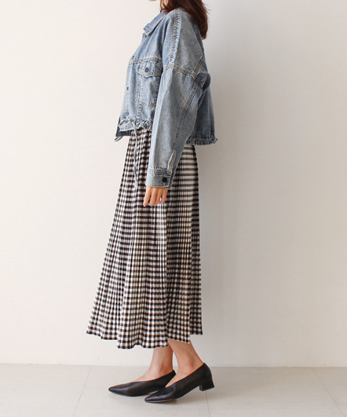 MODE ROBE（モードローブ）の「プリーツフレアスカート（スカート・レディース・アイボリー/パープル/チェック・FREE）」の16枚目の写真