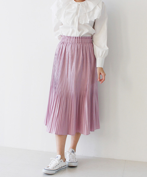 MODE ROBE（モードローブ）の「プリーツフレアスカート（スカート・レディース・アイボリー/パープル/チェック・FREE）」の22枚目の写真
