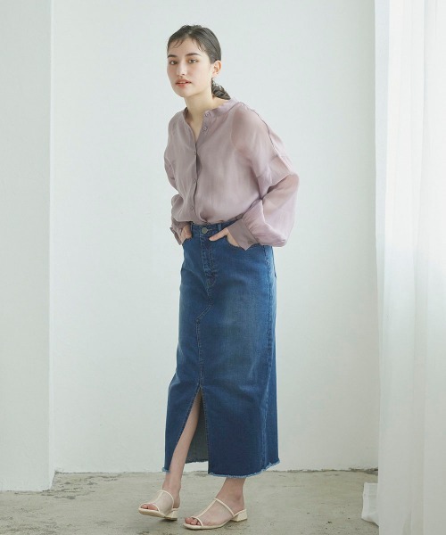 LIPSTAR(リップスター)の「10ozデニムスカート(スカート・レディース・ブルー/オフホワイト・M/S)」の11枚目の写真