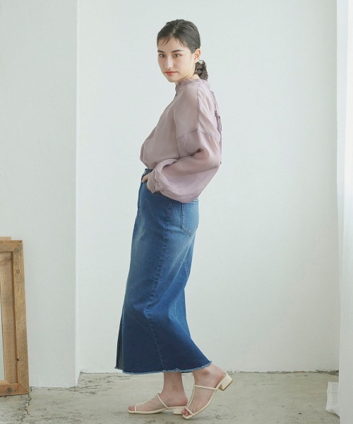 LIPSTAR(リップスター)の「10ozデニムスカート(スカート・レディース・ブルー/オフホワイト・M/S)」の12枚目の写真