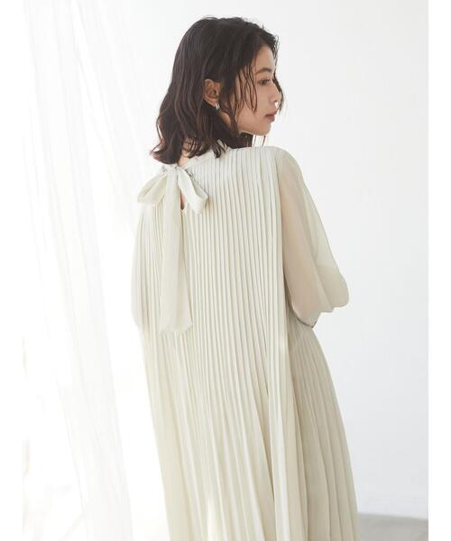 Green　Parks（グリーンパークス）の「シフォンプリーツワンピース＊（ワンピース・レディース・ブラック/パープル/ライトカーキ・FREE）」の11枚目の写真