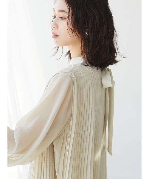 Green　Parks（グリーンパークス）の「シフォンプリーツワンピース＊（ワンピース・レディース・ブラック/パープル/ライトカーキ・FREE）」の12枚目の写真