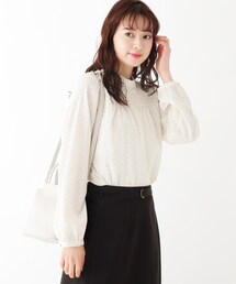 index | マイクロドットハイネックシャーリングブラウス【WEB限定サイズ】(シャツ/ブラウス)