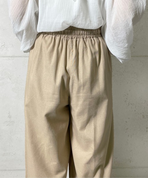 Meli rich（メリーリッチ）の「【セットアップ対応】ゆるっとシルエット。リネンリラックスパンツ（チノパンツ・レディース・ナチュラル/ベージュ/ライトグリーン/モカ/ブラック・MEDIUM）」の20枚目の写真