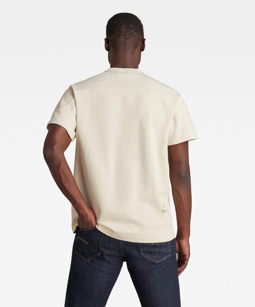 G-STAR（ジースター）の「SUMMER ARMY SWEATER/半袖スウェット（Tシャツ/カットソー・メンズ・ライトグリーン/アイボリー・SMALL/MEDIUM/X-SMALL/LARGE）」の5枚目の写真