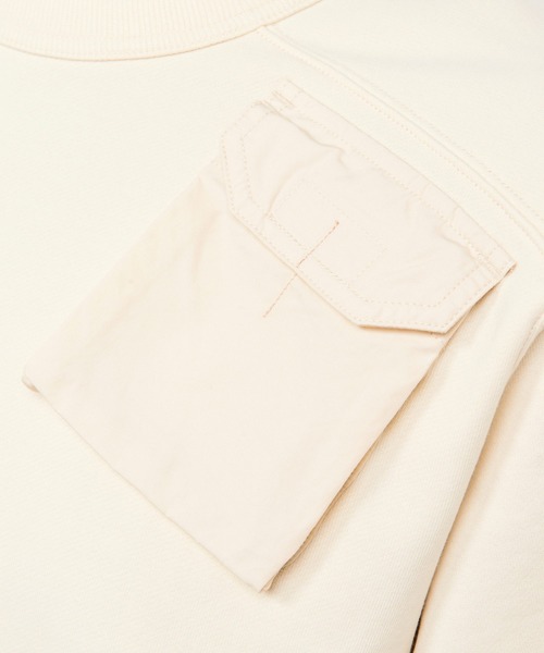 G-STAR（ジースター）の「SUMMER ARMY SWEATER/半袖スウェット（Tシャツ/カットソー・メンズ・ライトグリーン/アイボリー・SMALL/MEDIUM/X-SMALL/LARGE）」の7枚目の写真