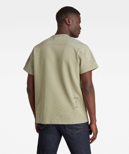 G-STAR（ジースター）の「SUMMER ARMY SWEATER/半袖スウェット（Tシャツ/カットソー・メンズ・ライトグリーン/アイボリー・SMALL/MEDIUM/X-SMALL/LARGE）」の9枚目の写真