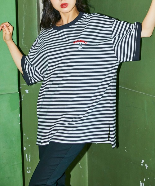 WEGO（ウィゴー）の「WEGO/グラフィックリンガーTシャツ（Tシャツ/カットソー・レディース・グリーン系その他5/レッド/ブラック/ブラック系その他5/イエロー/その他1/サックスブルー/その他2/オレンジ/ネイビー/ダークグリーン/その他3/アイボリー/その他4/オートミール・MEDIUM/SMALL）」の14枚目の写真