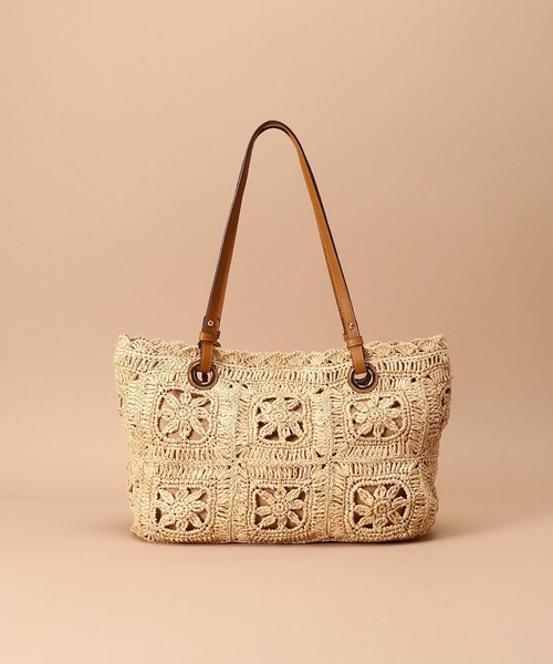 Samantha Thavasa(サマンサタバサ)の「ラフィア トートバッグ 大サイズ(トートバッグ・レディース・キャメル/ホワイト・FREE)」の13枚目の写真