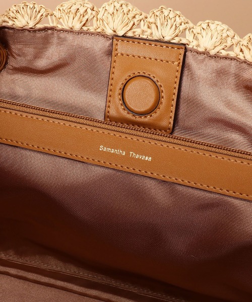 Samantha Thavasa(サマンサタバサ)の「ラフィア トートバッグ 大サイズ(トートバッグ・レディース・キャメル/ホワイト・FREE)」の11枚目の写真