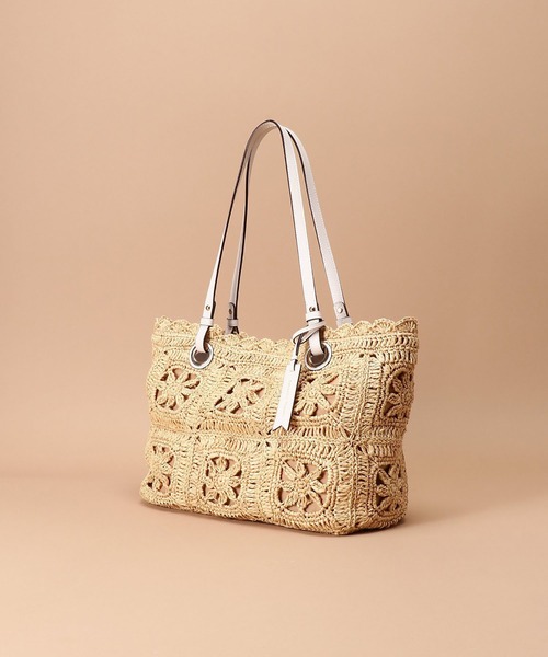 Samantha Thavasa(サマンサタバサ)の「ラフィア トートバッグ 大サイズ(トートバッグ・レディース・キャメル/ホワイト・FREE)」の8枚目の写真