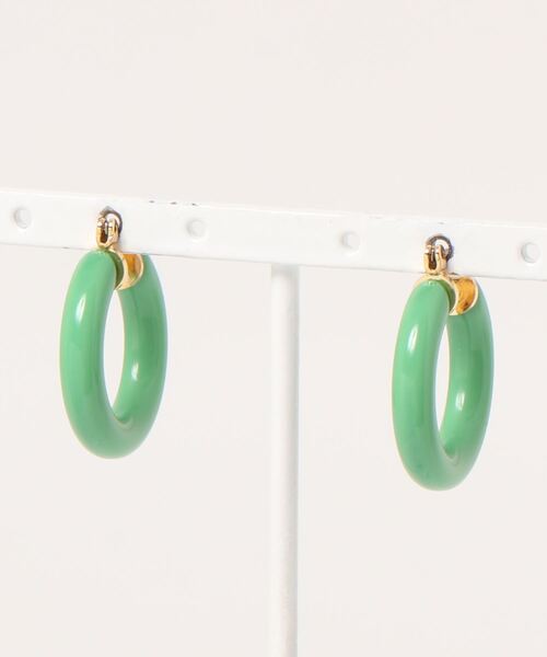 JANESMITH(ジェーンスミス)の「JANESMITH ジェーンスミス / COLOR SMALL HOOP EARRING カラースモールフープピアス / 21WAC-#916L(ピアス(両耳用)・レディース・レッド/ブラック/グリーン・ONE)」の4枚目の写真