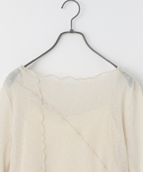 Heather（ヘザー）の「ランダムメローシアーカットソー　944266（Tシャツ/カットソー・レディース・ホワイト/ブラック/グリーン/アイボリー・FREE）」の5枚目の写真