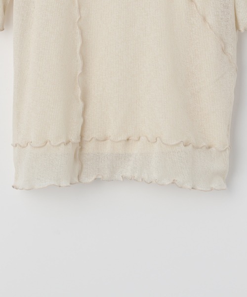 Heather（ヘザー）の「ランダムメローシアーカットソー　944266（Tシャツ/カットソー・レディース・ホワイト/ブラック/グリーン/アイボリー・FREE）」の6枚目の写真