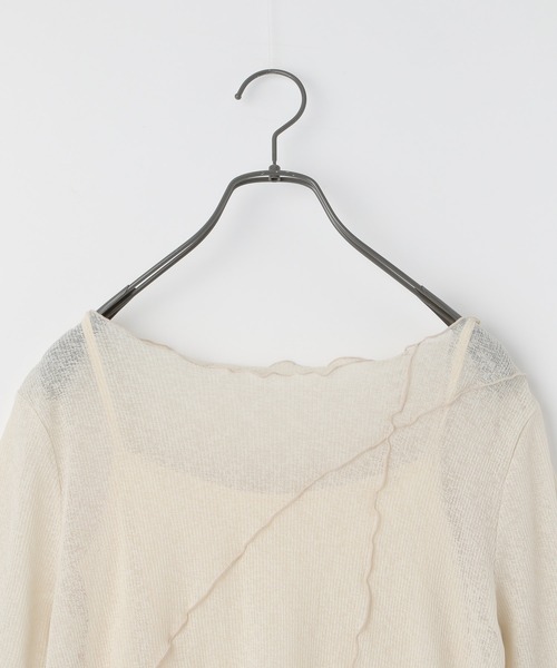 Heather（ヘザー）の「ランダムメローシアーカットソー　944266（Tシャツ/カットソー・レディース・ホワイト/ブラック/グリーン/アイボリー・FREE）」の7枚目の写真