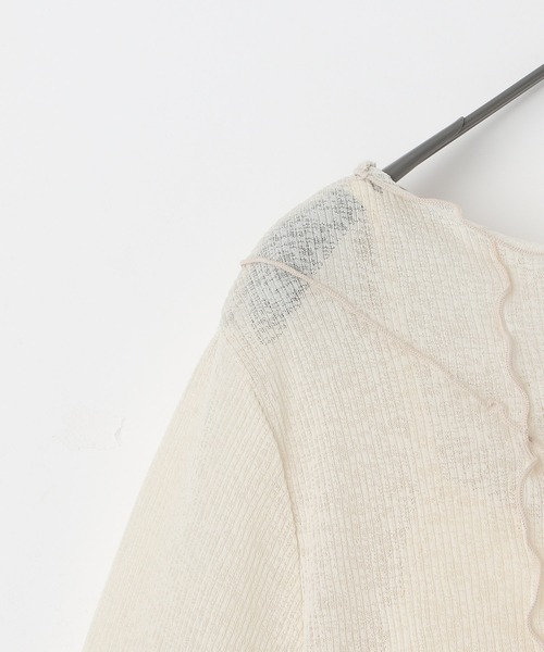 Heather（ヘザー）の「ランダムメローシアーカットソー　944266（Tシャツ/カットソー・レディース・ホワイト/ブラック/グリーン/アイボリー・FREE）」の8枚目の写真