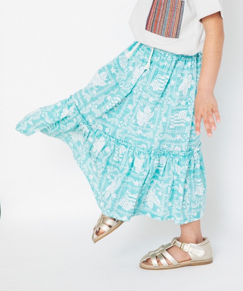 RADCHAP(ラッドチャップ)の「【ペア】プリント裏使いアロハ柄スカート(スカート・キッズ・ピンク/グリーン・L/M/XL/S)」の2枚目の写真