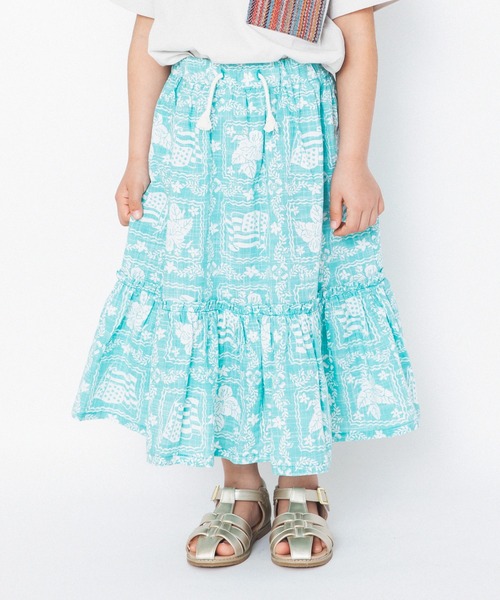 RADCHAP(ラッドチャップ)の「【ペア】プリント裏使いアロハ柄スカート(スカート・キッズ・ピンク/グリーン・L/M/XL/S)」の3枚目の写真