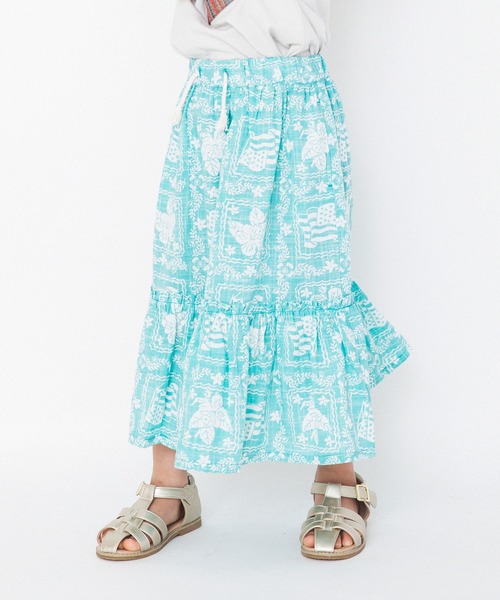 RADCHAP(ラッドチャップ)の「【ペア】プリント裏使いアロハ柄スカート(スカート・キッズ・ピンク/グリーン・L/M/XL/S)」の4枚目の写真