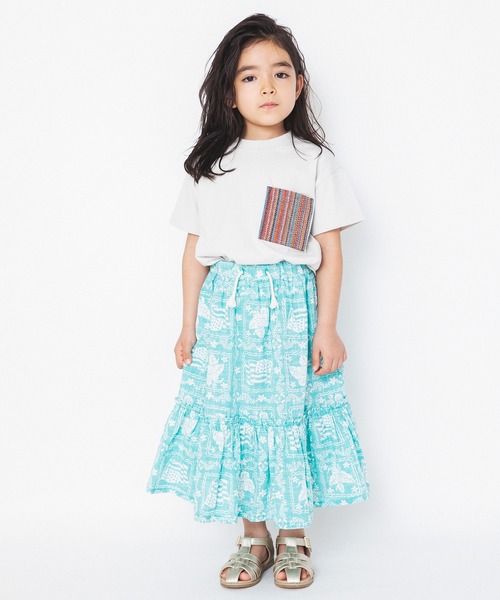 RADCHAP(ラッドチャップ)の「【ペア】プリント裏使いアロハ柄スカート(スカート・キッズ・ピンク/グリーン・L/M/XL/S)」の8枚目の写真