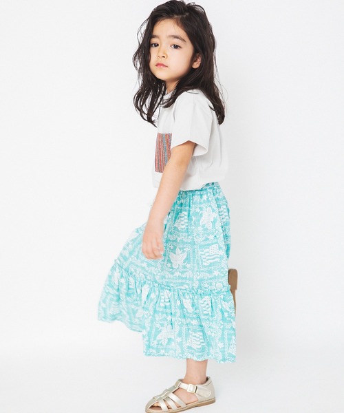 RADCHAP(ラッドチャップ)の「【ペア】プリント裏使いアロハ柄スカート(スカート・キッズ・ピンク/グリーン・L/M/XL/S)」の11枚目の写真