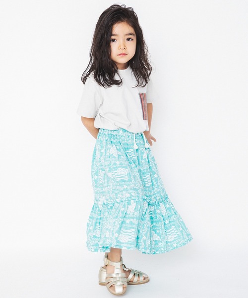 RADCHAP(ラッドチャップ)の「【ペア】プリント裏使いアロハ柄スカート(スカート・キッズ・ピンク/グリーン・L/M/XL/S)」の9枚目の写真