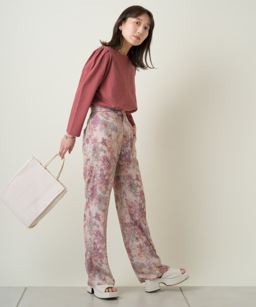 Kastane(カスタネ)の「パフ7分袖プルオーバー(Tシャツ/カットソー・レディース・グリーン/ピンク/オフホワイト・FREE)」の10枚目の写真