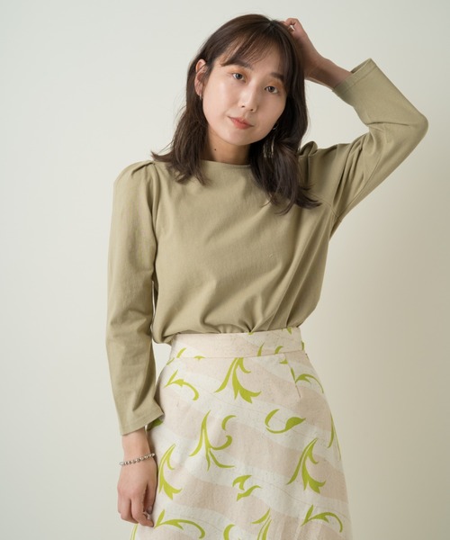 Kastane(カスタネ)の「パフ7分袖プルオーバー(Tシャツ/カットソー・レディース・グリーン/ピンク/オフホワイト・FREE)」の11枚目の写真