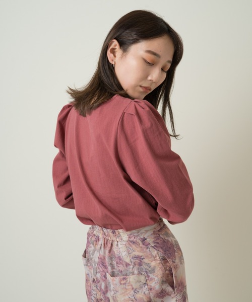 Kastane(カスタネ)の「パフ7分袖プルオーバー(Tシャツ/カットソー・レディース・グリーン/ピンク/オフホワイト・FREE)」の9枚目の写真