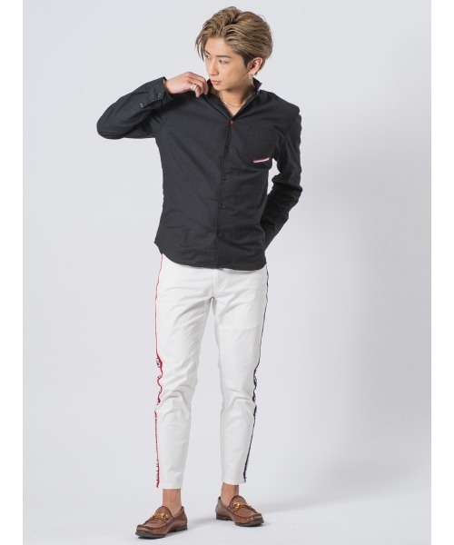 EVOLUTION（エボリューション）の「トリコロールラインストレッチパンツ（チノパンツ・メンズ・オフホワイト/ブラック・MEDIUM/LARGE/X-LARGE）」の12枚目の写真