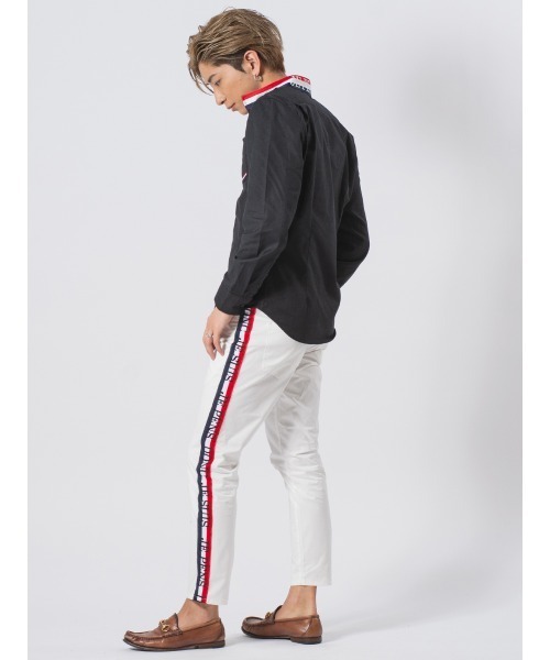 EVOLUTION（エボリューション）の「トリコロールラインストレッチパンツ（チノパンツ・メンズ・オフホワイト/ブラック・MEDIUM/LARGE/X-LARGE）」の11枚目の写真