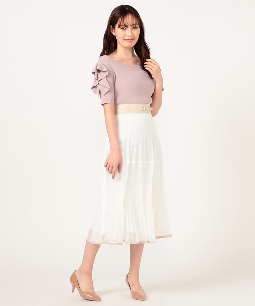 LAISSE PASSE（レッセパッセ）の「オープンショルダーフリルプルオーバー（ニット/セーター・レディース・ライトグレー/ブラウン/ピンク/アイボリー/ミント・MEDIUM）」の22枚目の写真