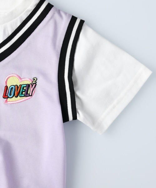 TEG TEG(テグテグ)の「【TEGTEG lovely2】 ベストフェイクレイヤード(Tシャツ/カットソー・キッズ・ピンク/パープル・140/155/130/105/120)」の5枚目の写真