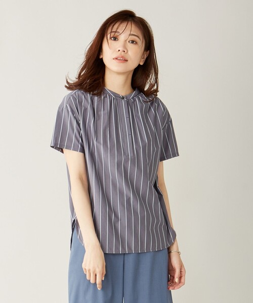 J.PRESS(ジェイプレス)の「【イージーケア】スビンギザストライプ カットソー(Tシャツ/カットソー・レディース・グレー系2/ベージュ系1/スモーキーグリーン系2・T15/T13)」の2枚目の写真